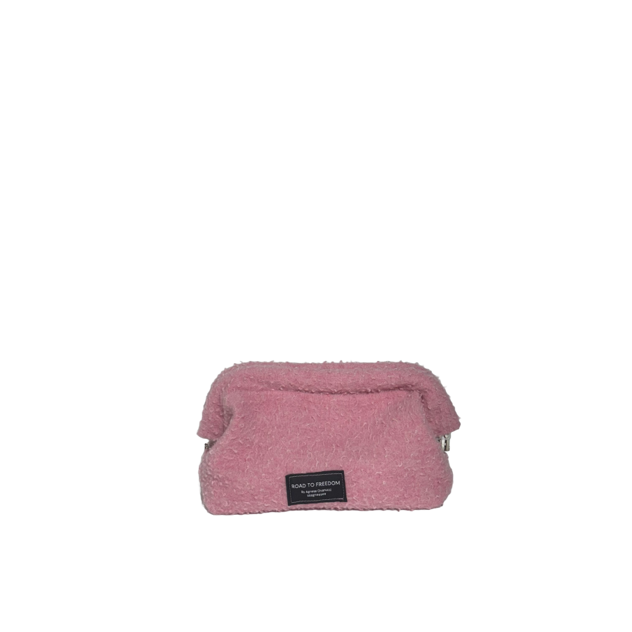 Clutch in Panno Casentino Rosa