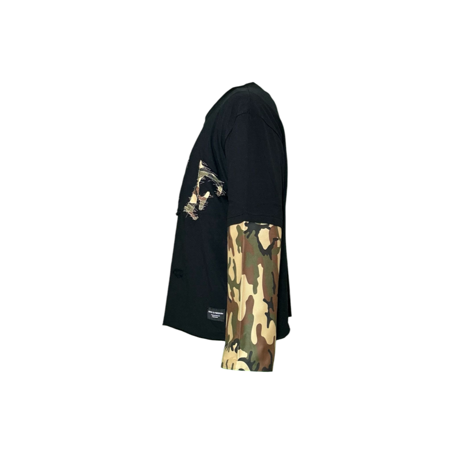 Long sleeve nera con dettagli militari - immagine 2