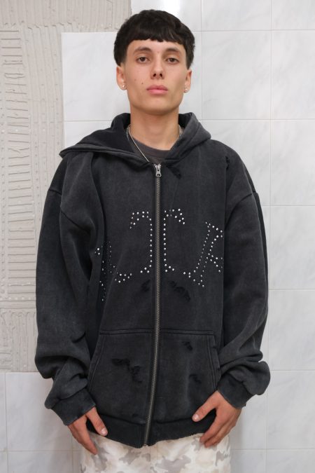 Felpa con Zip Antracite Slavata