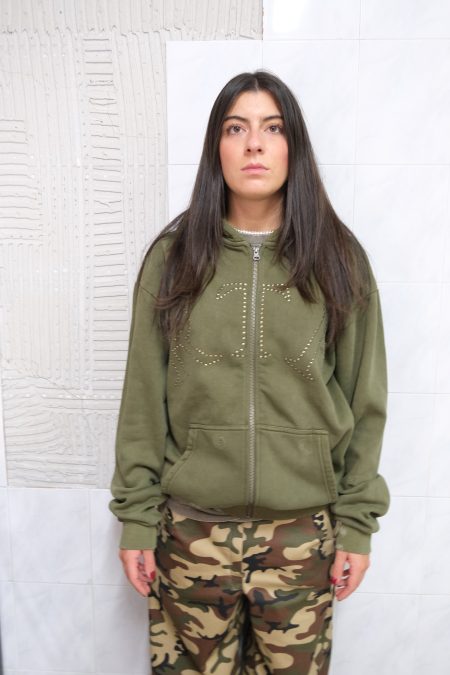 Felpa con Zip Verde Slavata